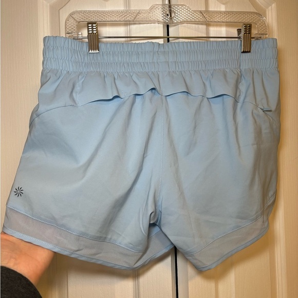 Athleta - Light Blue Women's Printed Mesh Racer Run Short in Size M - Picture 2 of 9